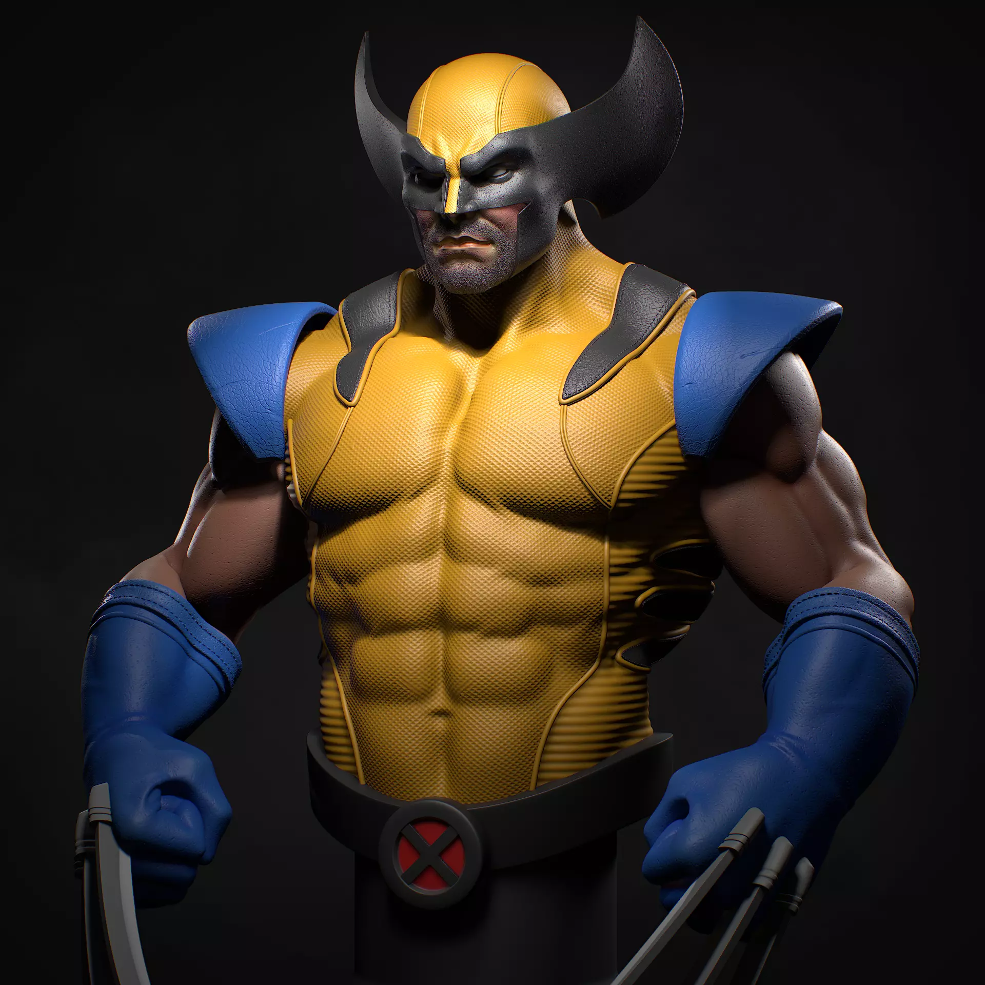 Wolverine Bust STL 3D print model_0