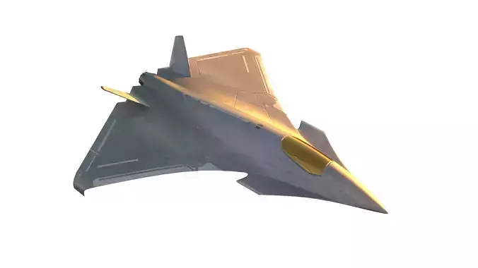Sci-Fi Jet Ship Phantom  Low-poly 3D model