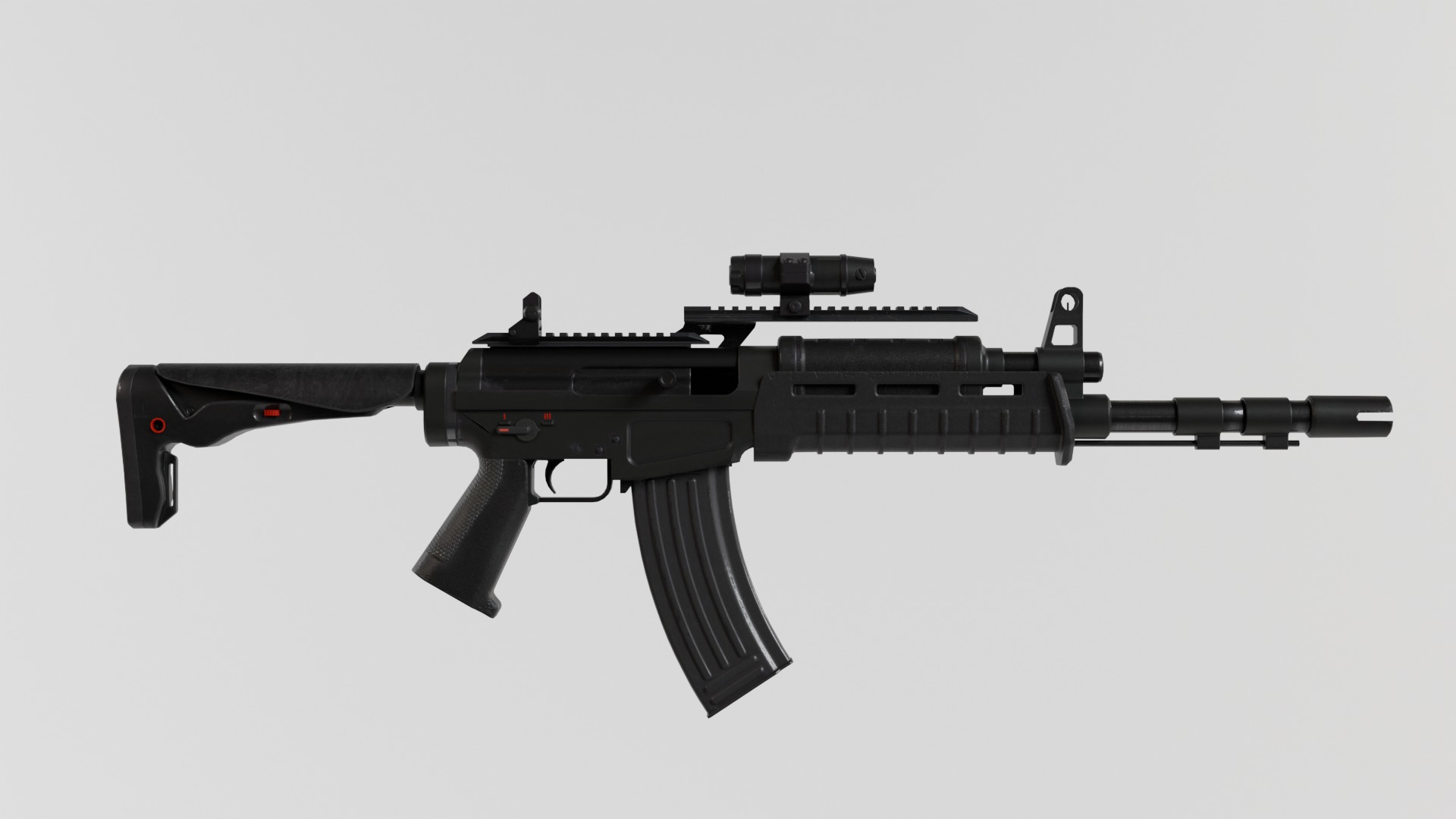 Assault rifle - Rigged 3D model_6