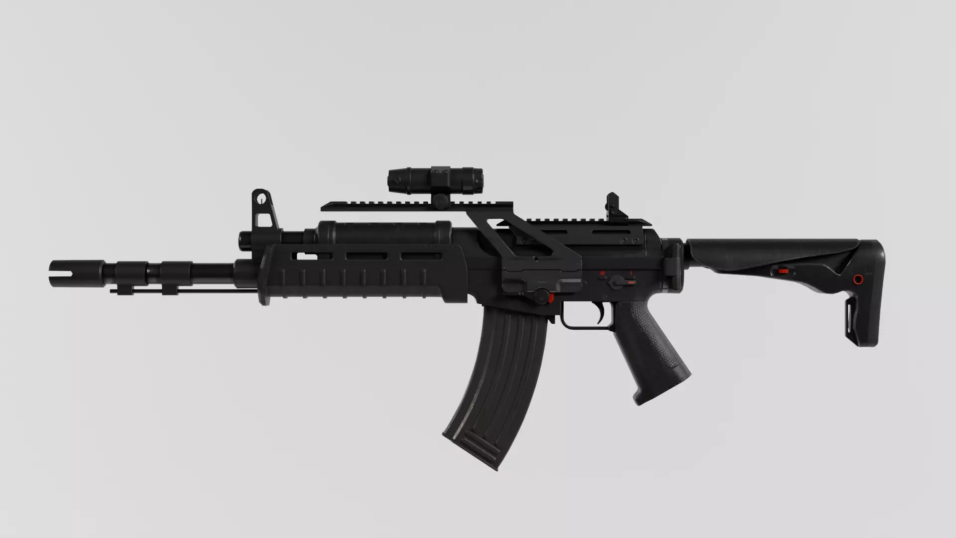 Assault rifle - Rigged 3D model_0
