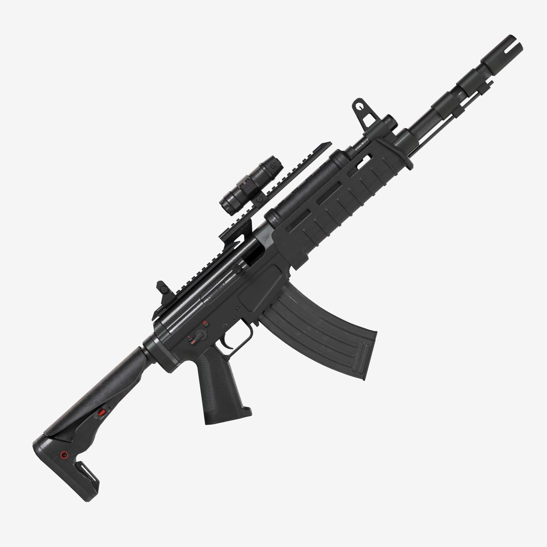 Assault rifle - Rigged 3D model_1