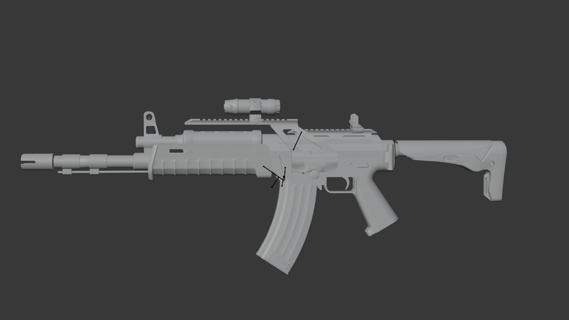 Assault rifle - Rigged 3D model_13