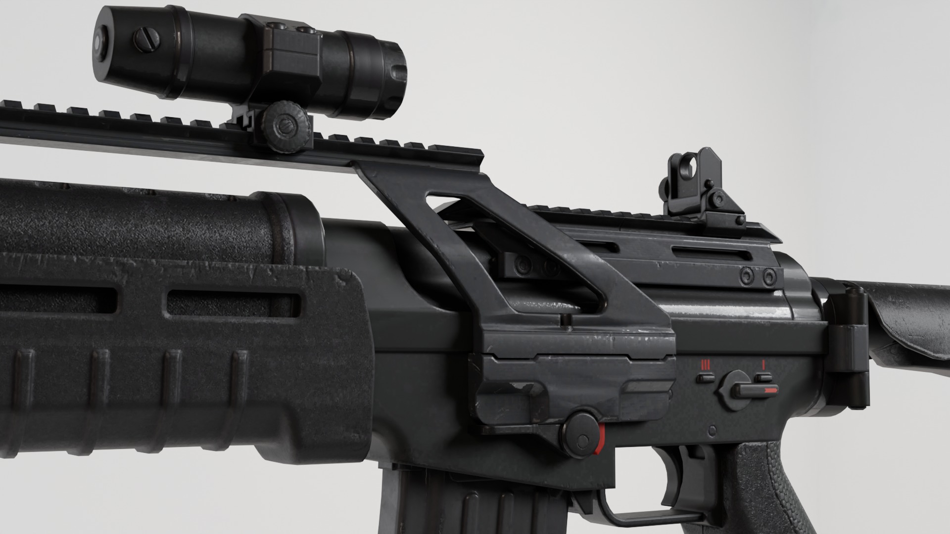 Assault rifle - Rigged 3D model_12