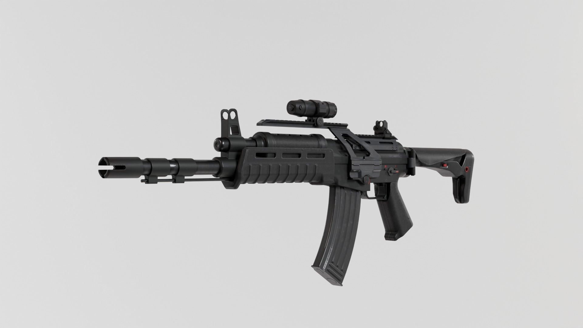 Assault rifle - Rigged 3D model_10