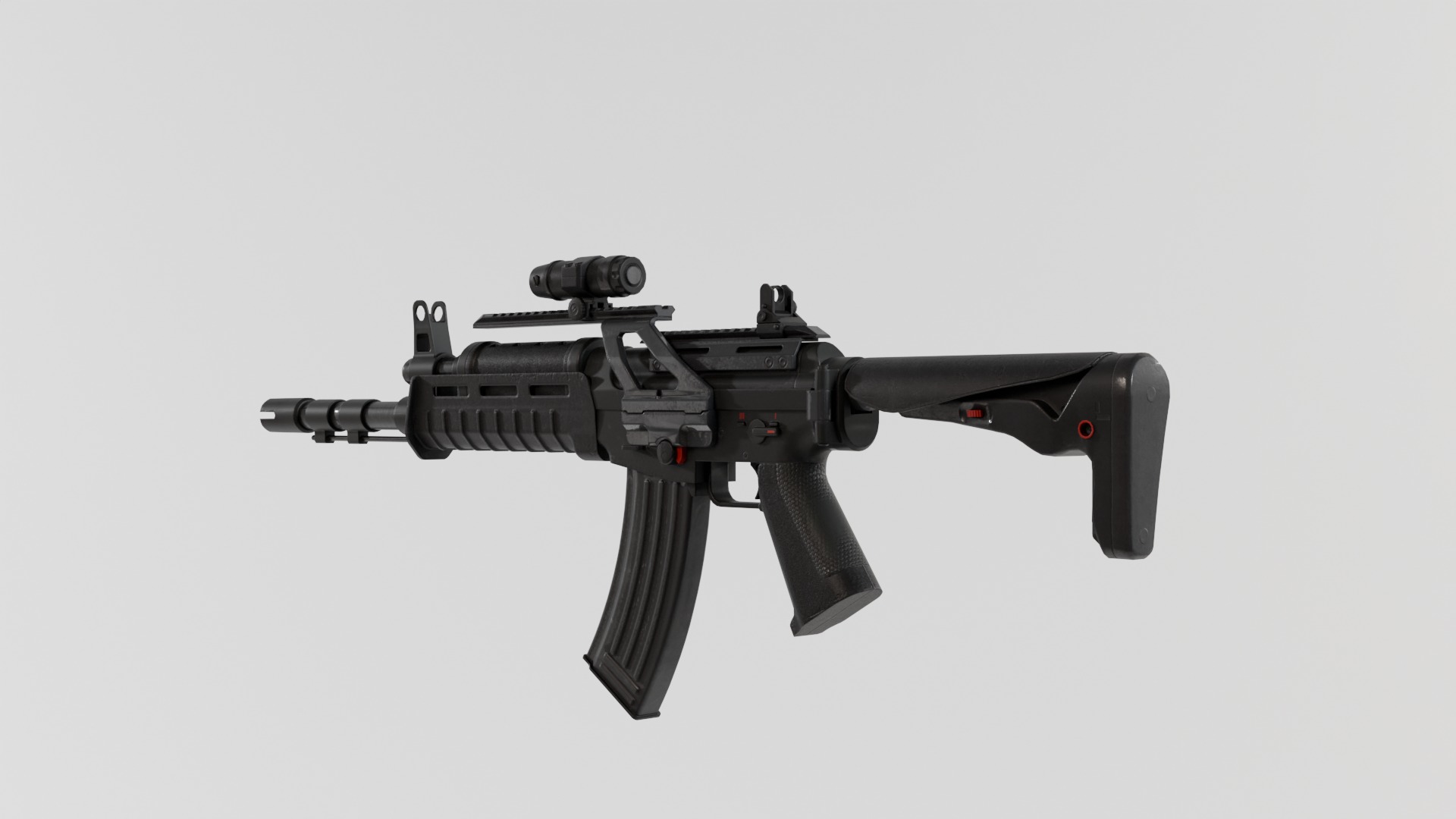 Assault rifle - Rigged 3D model_8