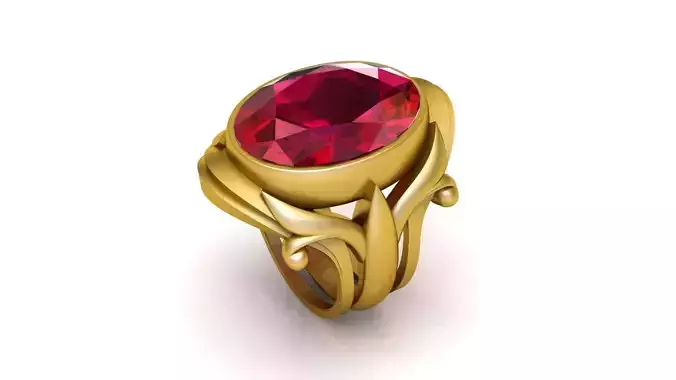 FANCY RUBY RING 3D PRINTABLE MODEL