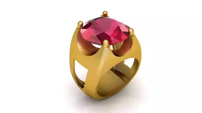 LUXURY RUBY RING 3D PRINTABLE MODEL