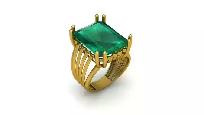 PRECIOUS EMERALD RING 3D PRINTABLE MODEL 3D print model