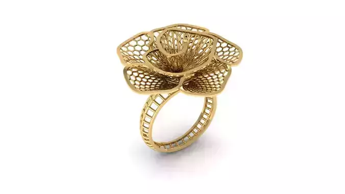 GOLDEN ROSE RING 3D PRINTABLE MODEL
