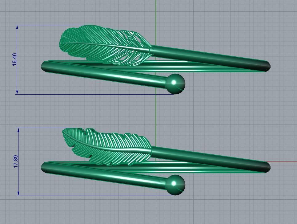 Feather design bracelet 3D print model_3
