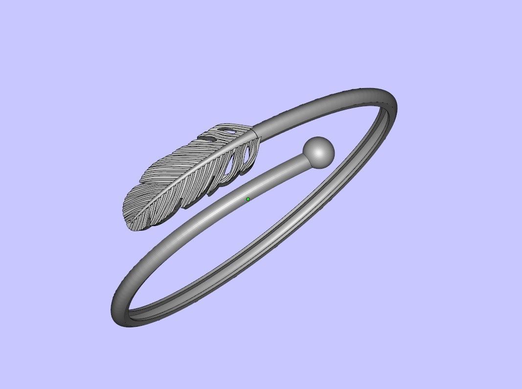 Feather design bracelet 3D print model_2