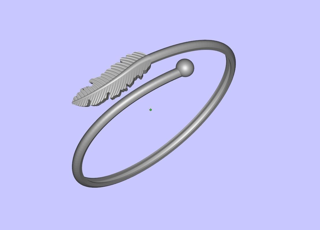 Feather design bracelet 3D print model_1