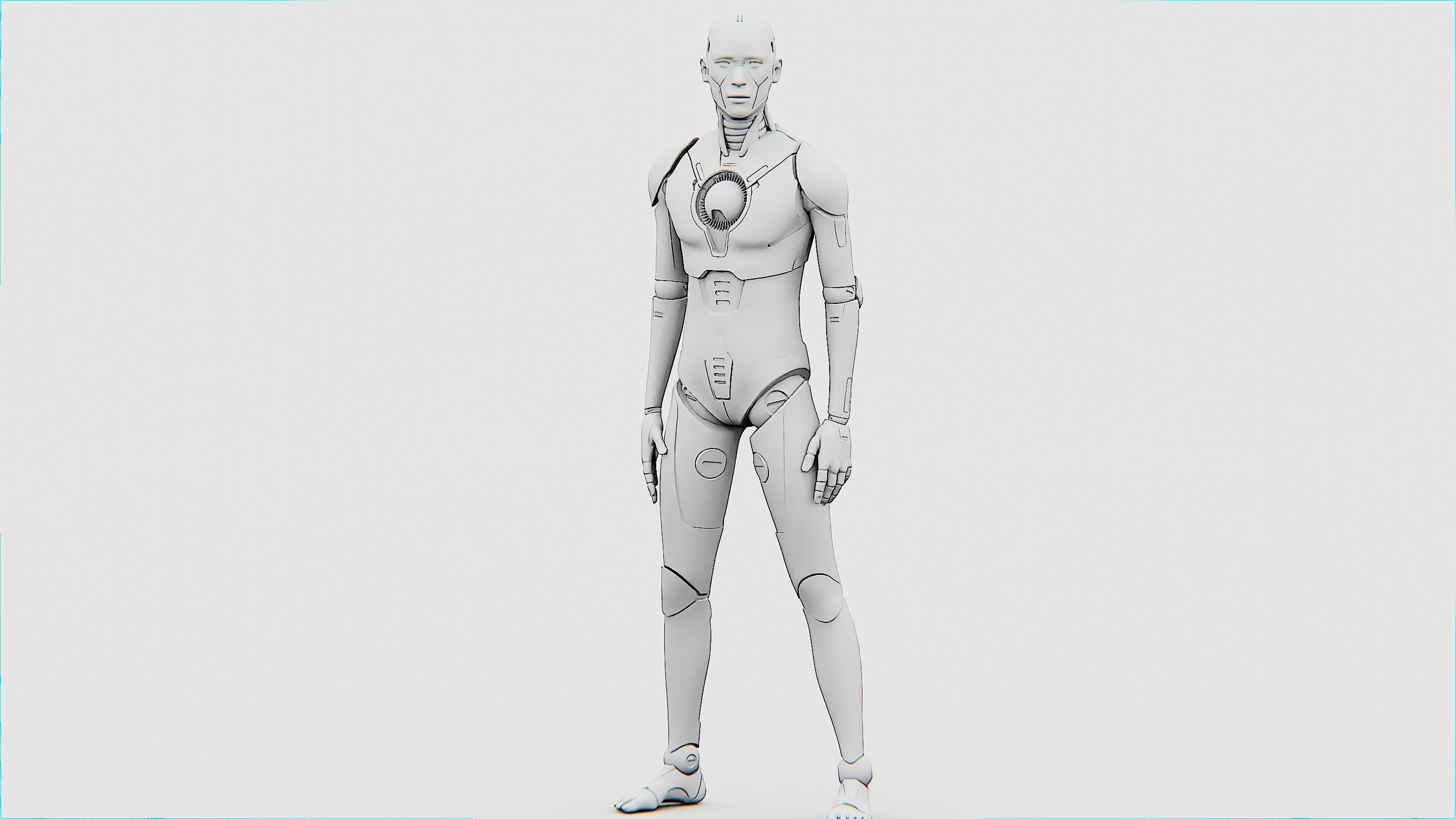 HUMANOID ORPHEUS-C  Rigged for Unreal Engine - Unity - MIXAMO  3D model_32