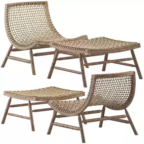 Saba Italia Chair by Enzo Berti and Footstool by Enzo Berti