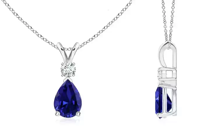 TearDrop with Round Solitaire Pendant 