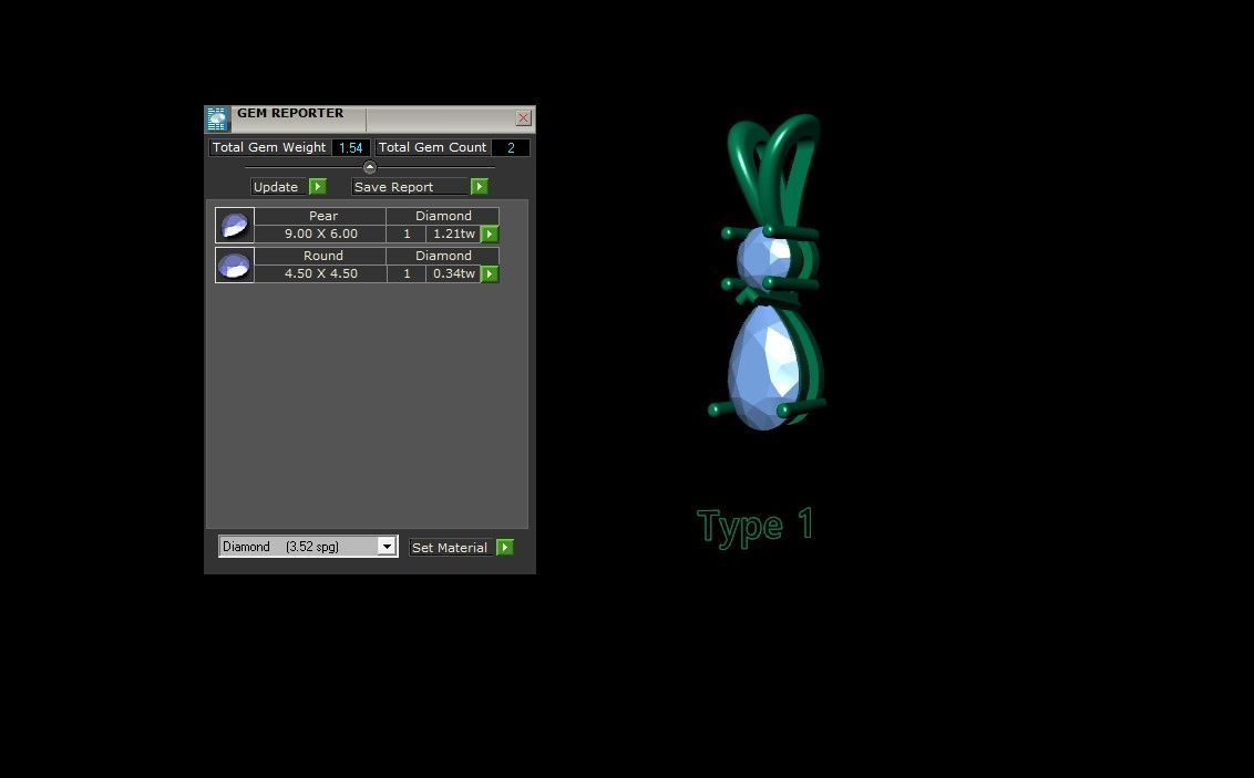 TearDrop with Round Solitaire Pendant  3D print model_8