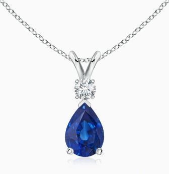 TearDrop with Round Solitaire Pendant  3D print model_12