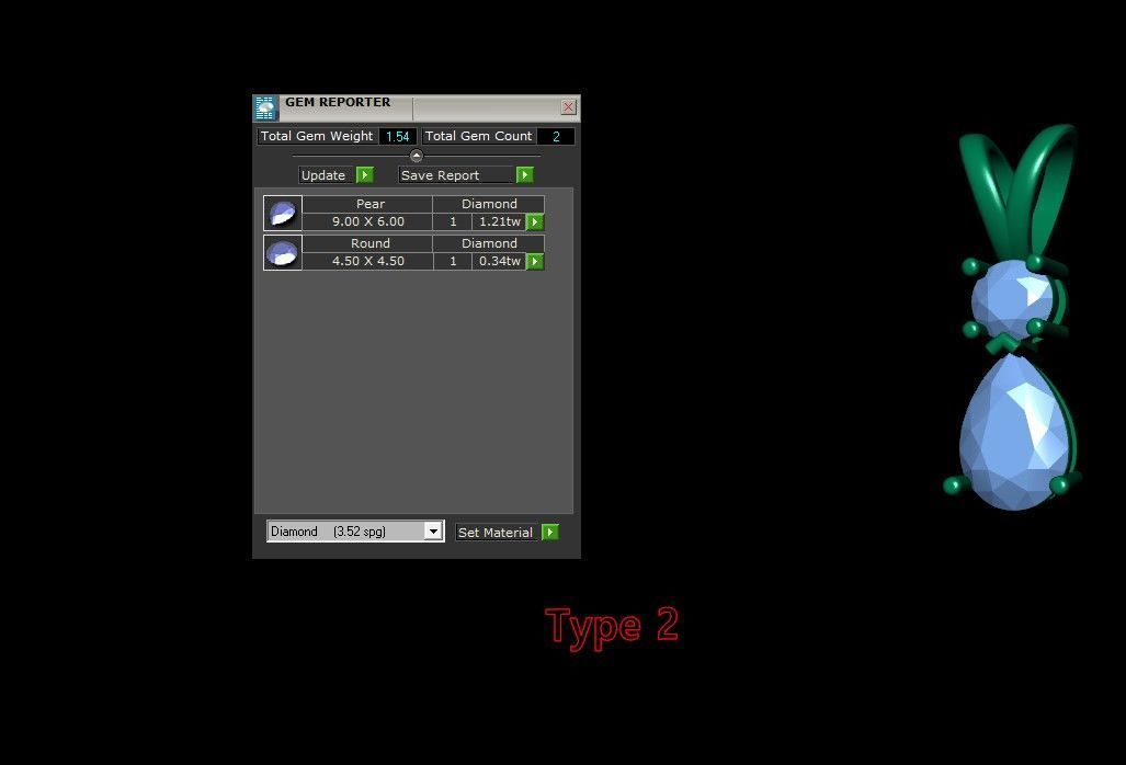 TearDrop with Round Solitaire Pendant  3D print model_11