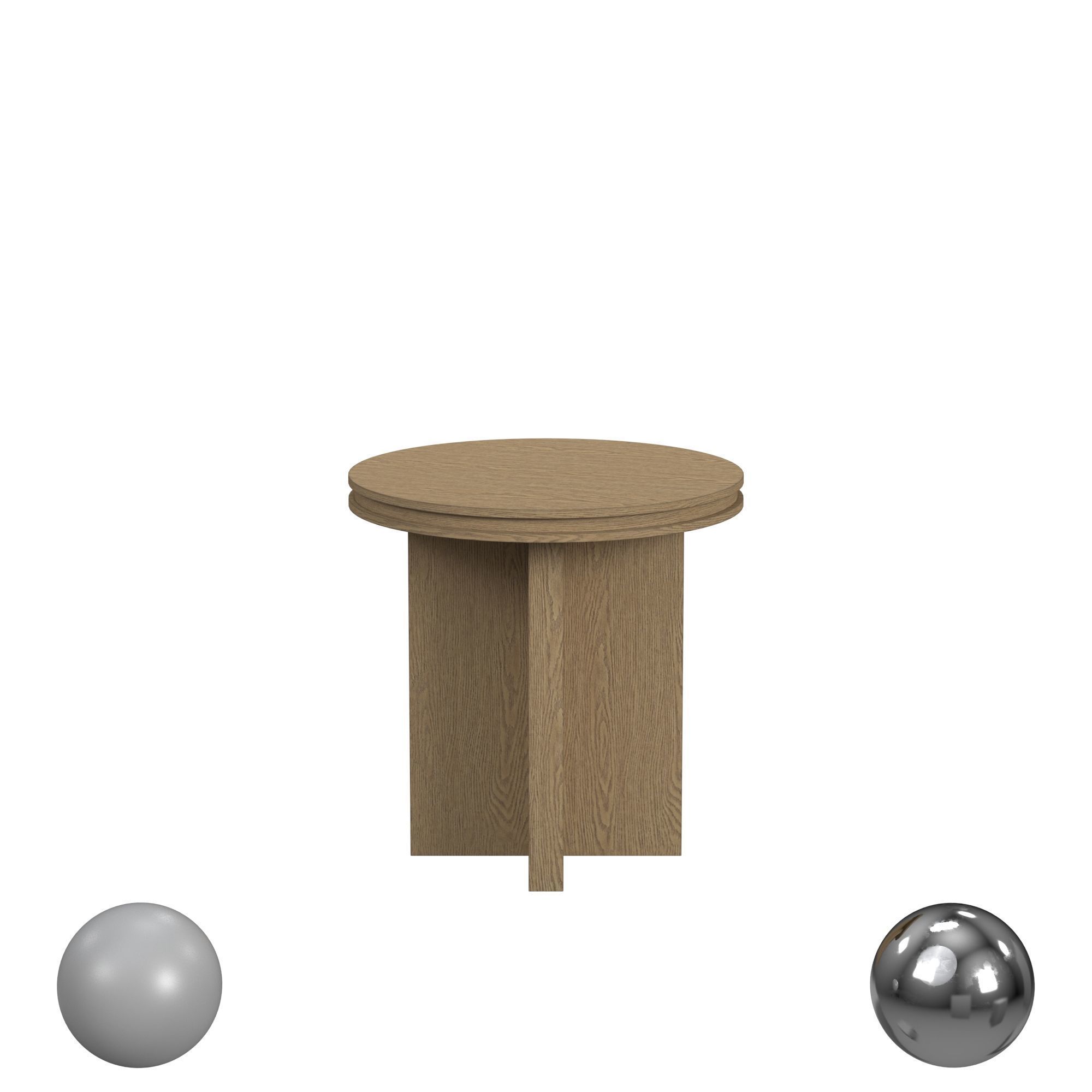 Waterfall Round End Table 3D model_1