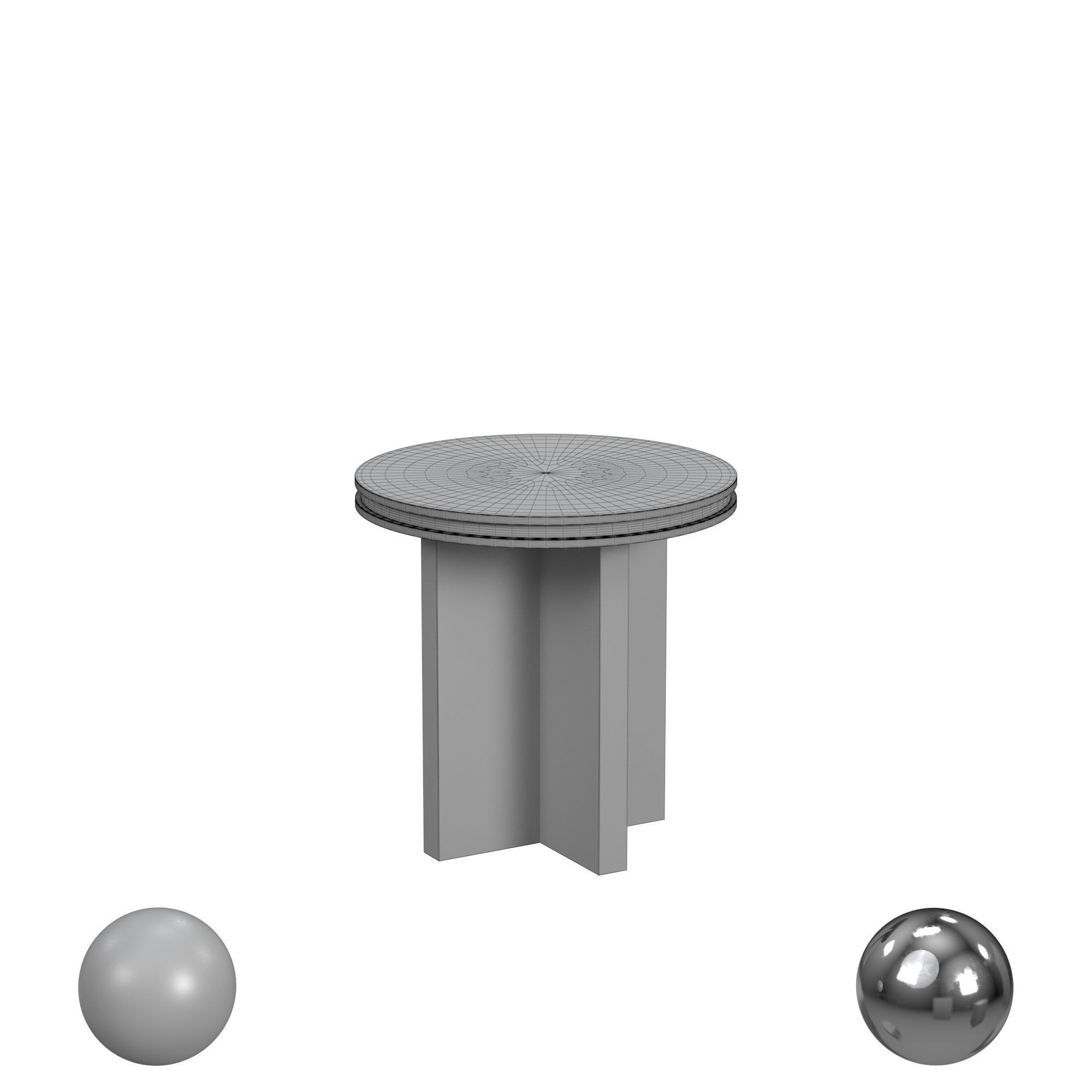 Waterfall Round End Table 3D model_3