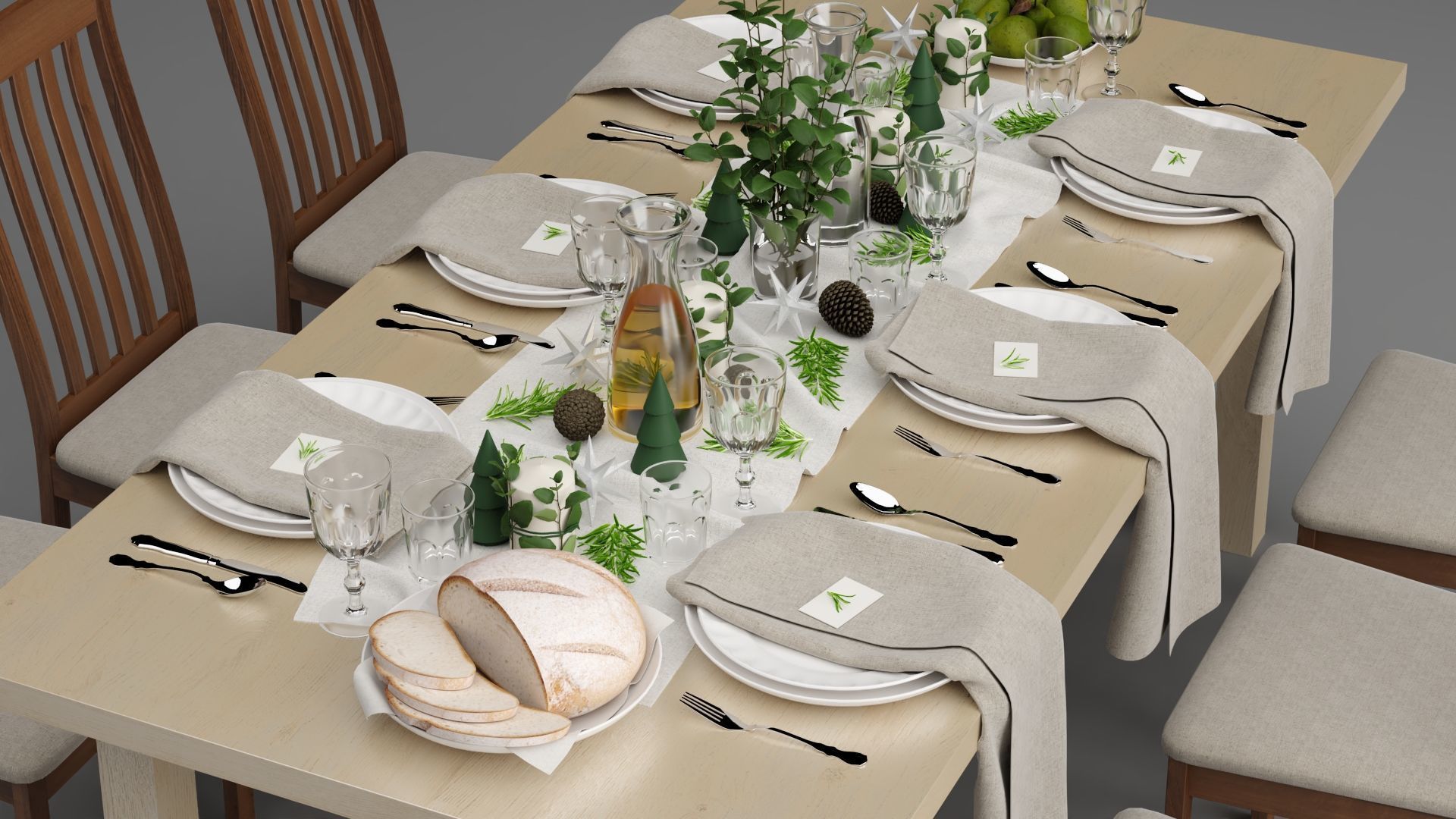 Dining Table 3D model_11