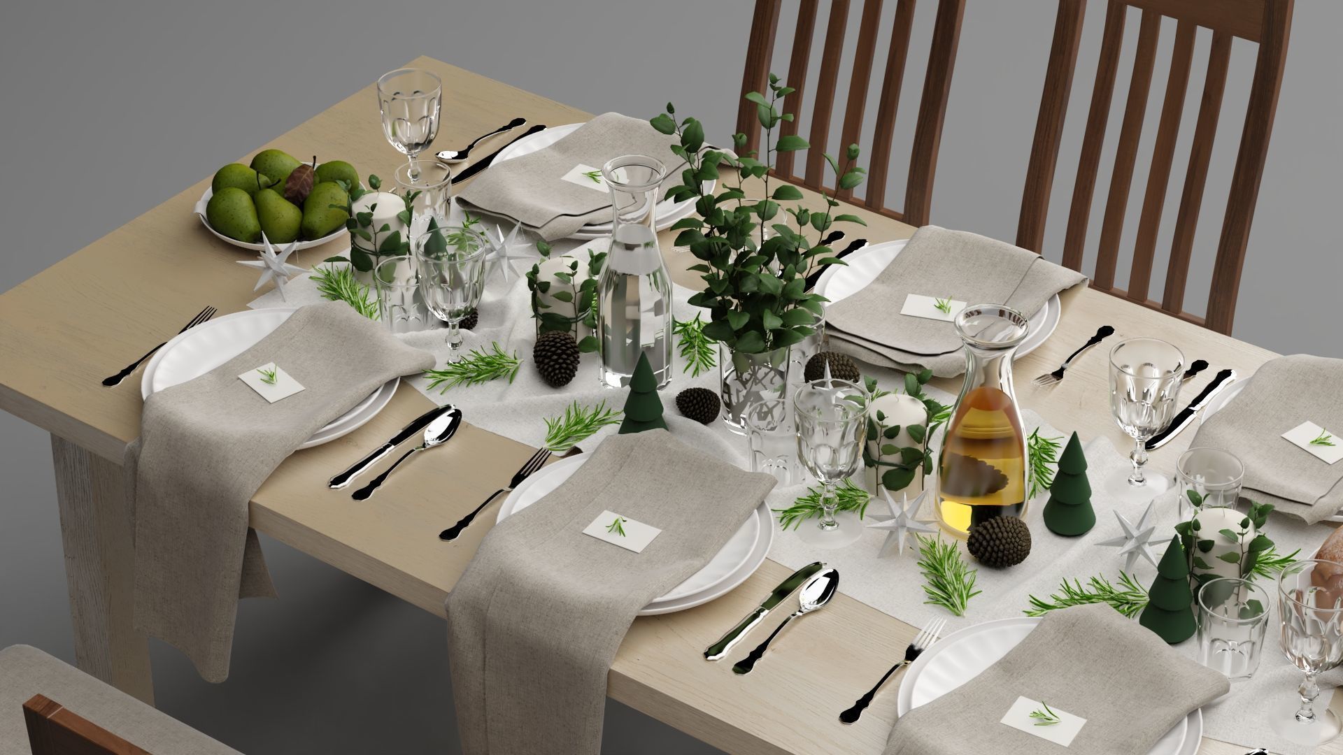 Dining Table 3D model_8