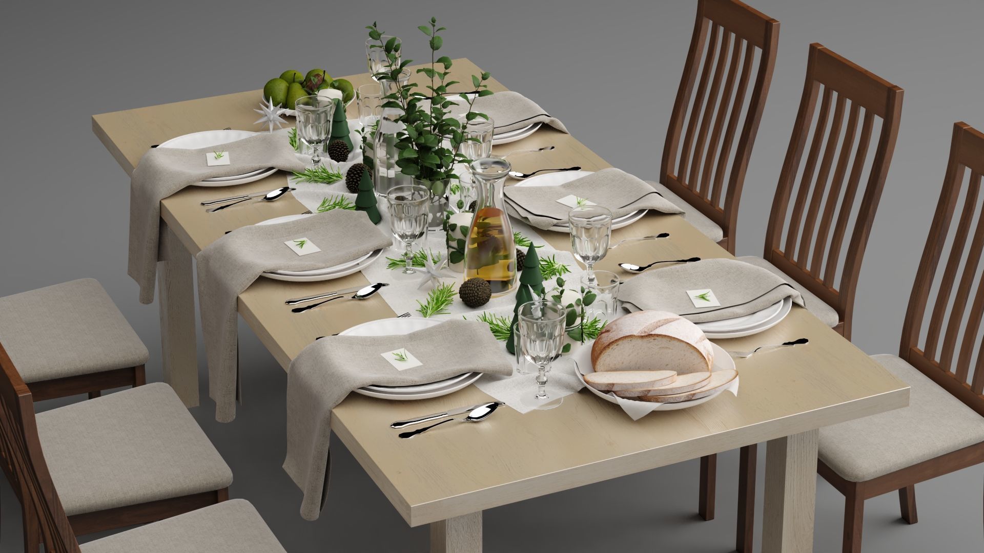 Dining Table 3D model_9