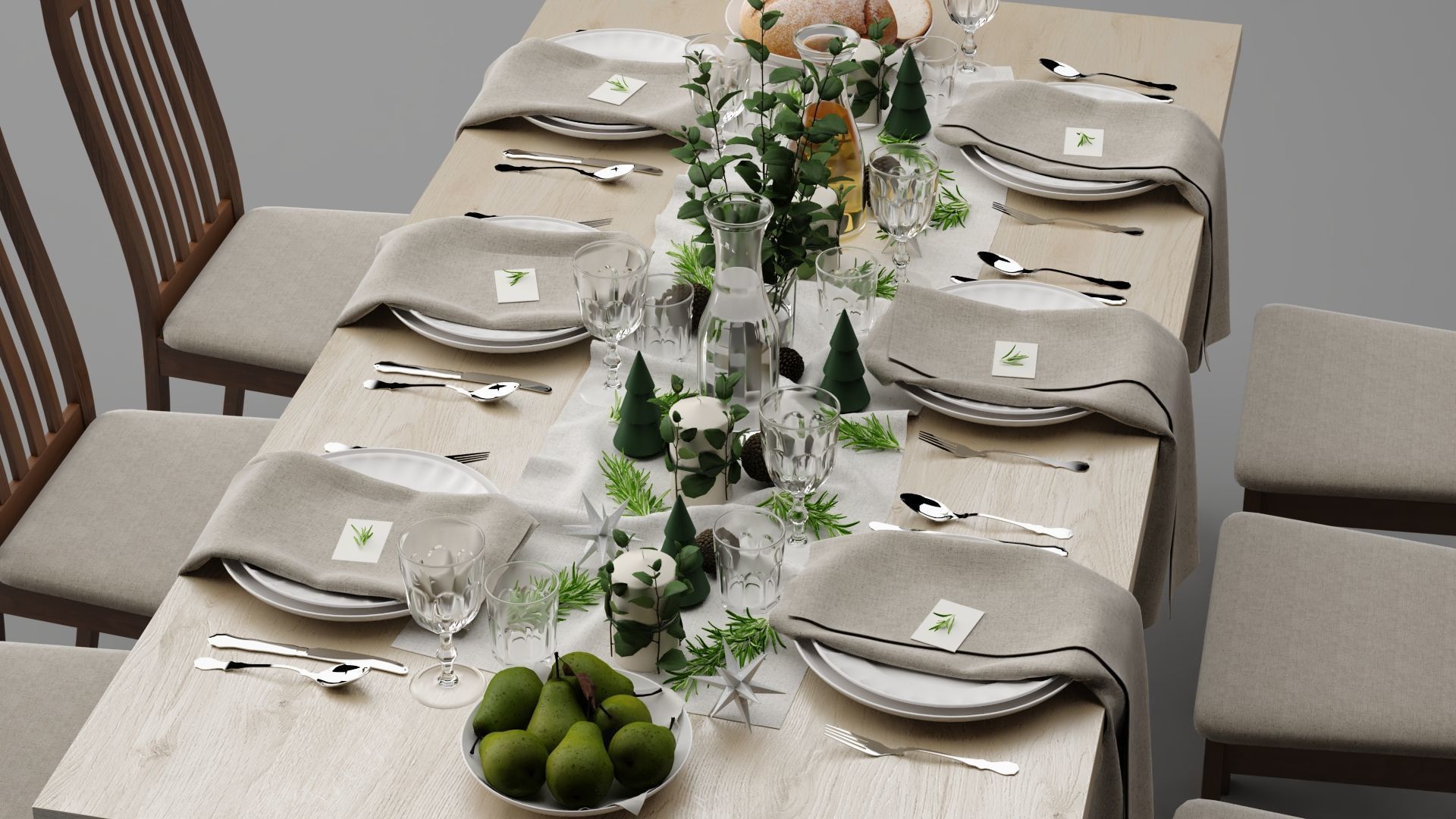 Dining Table 3D model_4