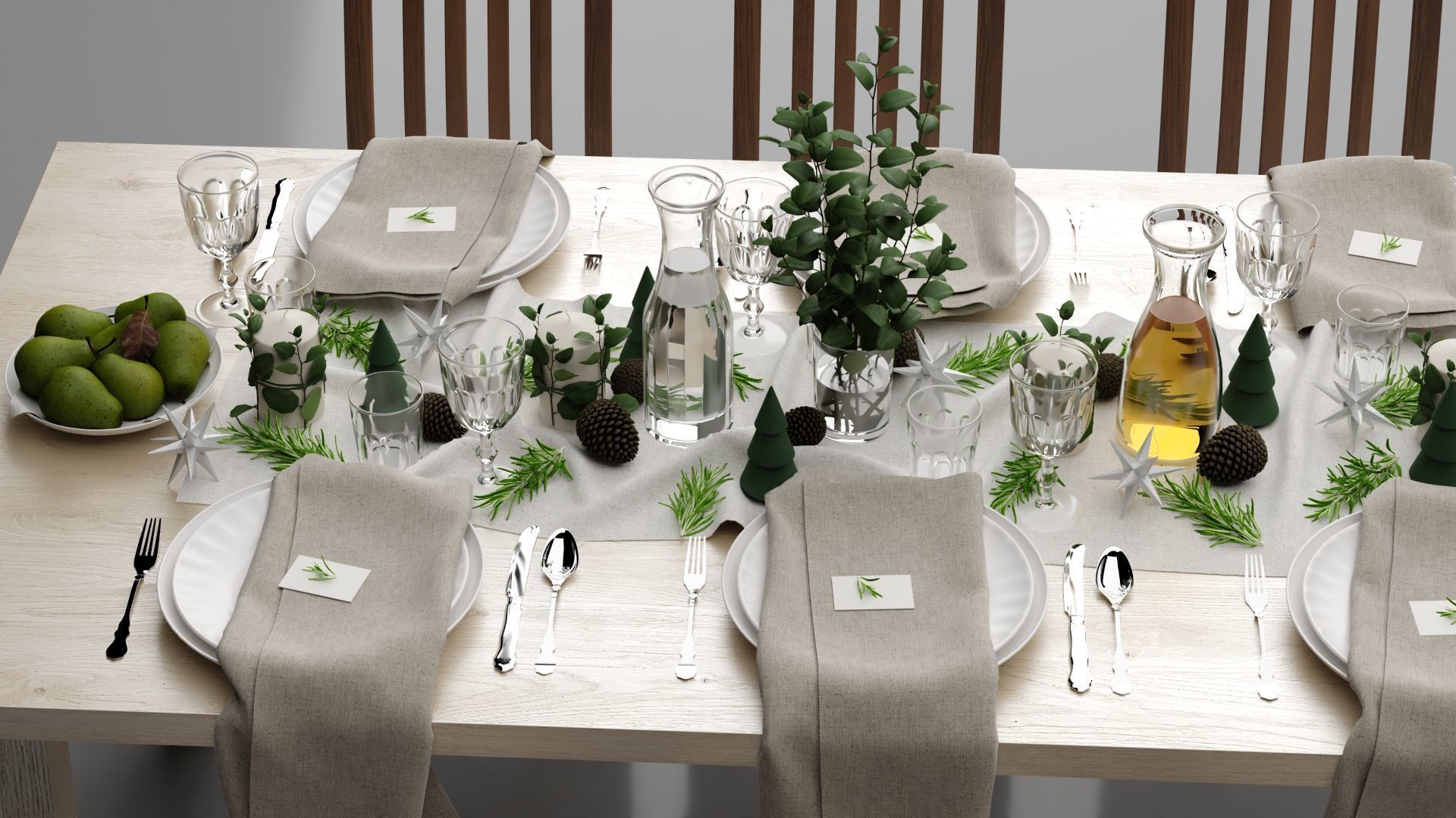 Dining Table 3D model_7