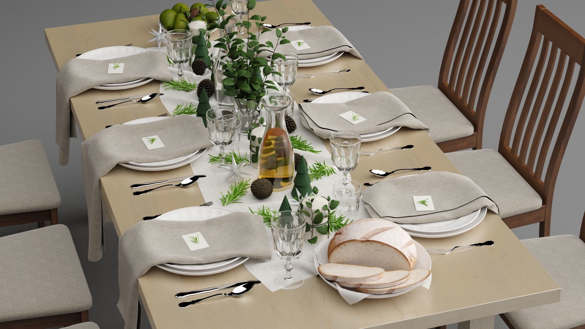 Dining Table 3D model_10