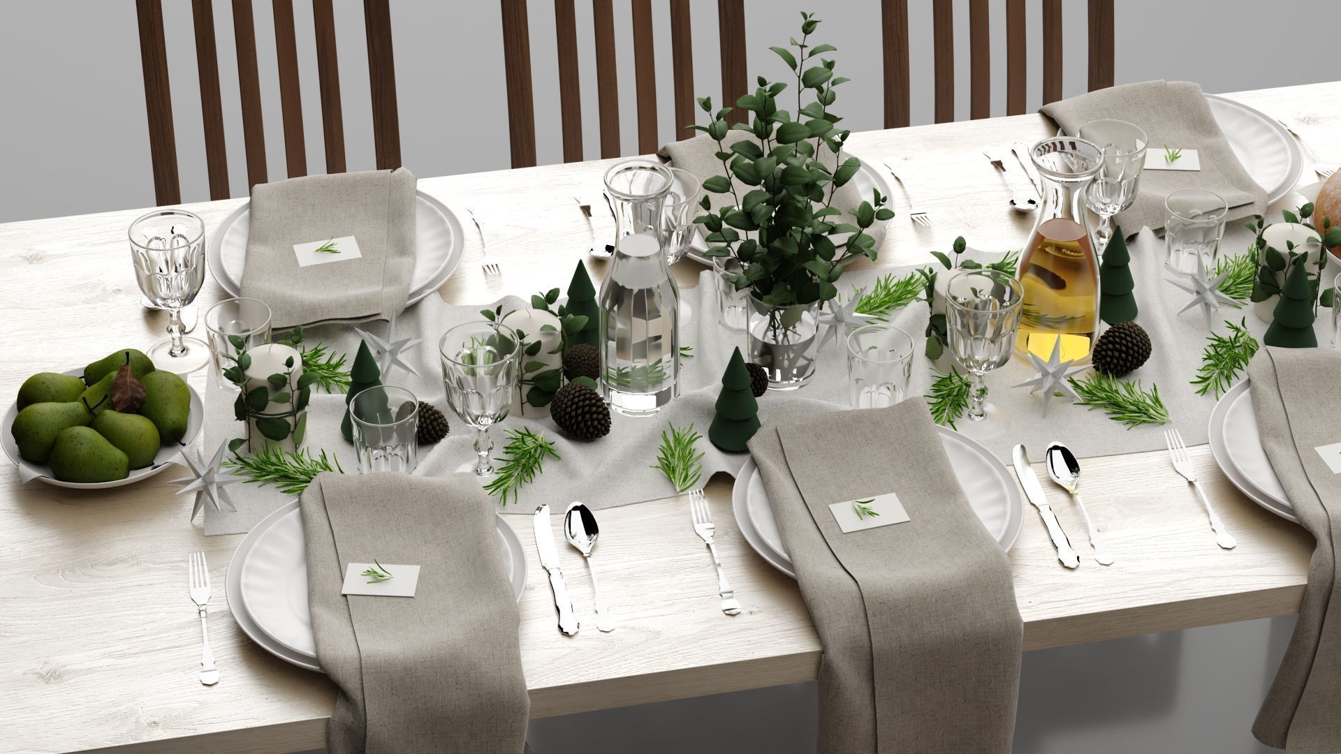 Dining Table 3D model_6