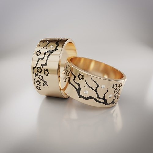wedding rings Free 3D print model