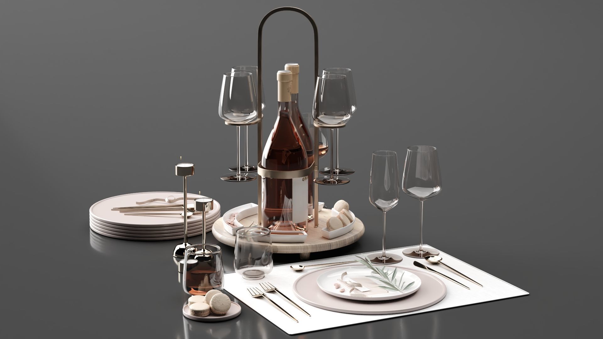 Drink Set 3D model_7