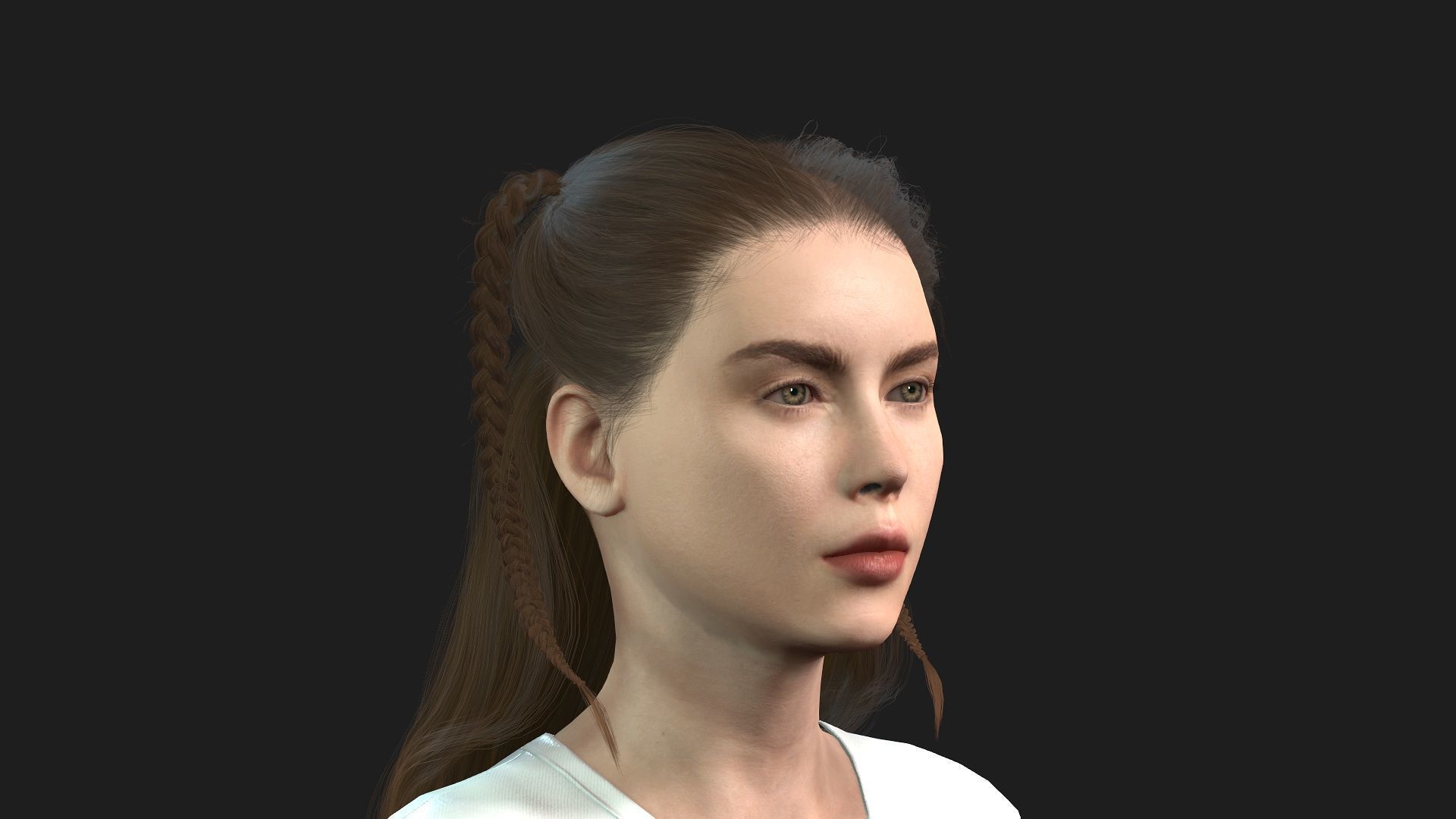 Beautiful 3D girl character fully rigged and game ready 3D model_7