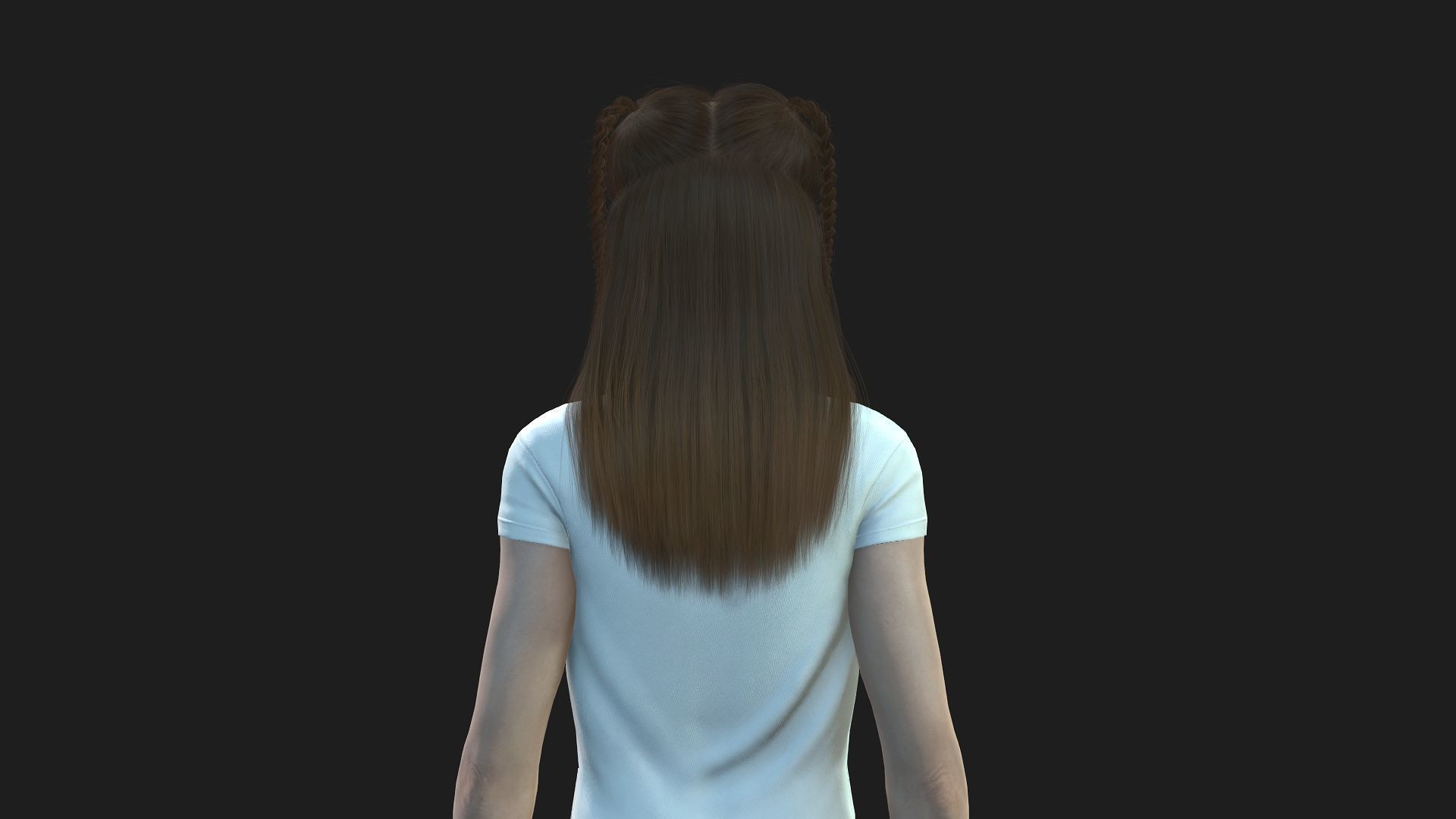 Beautiful 3D girl character fully rigged and game ready 3D model_5