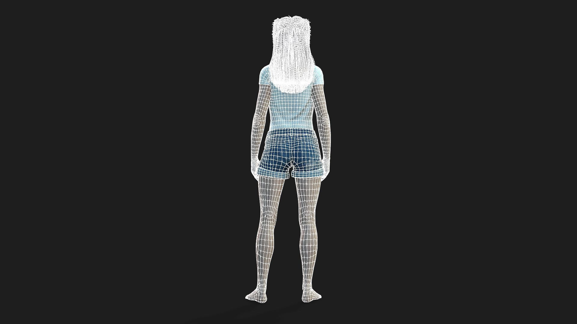 Beautiful 3D girl character fully rigged and game ready 3D model_19