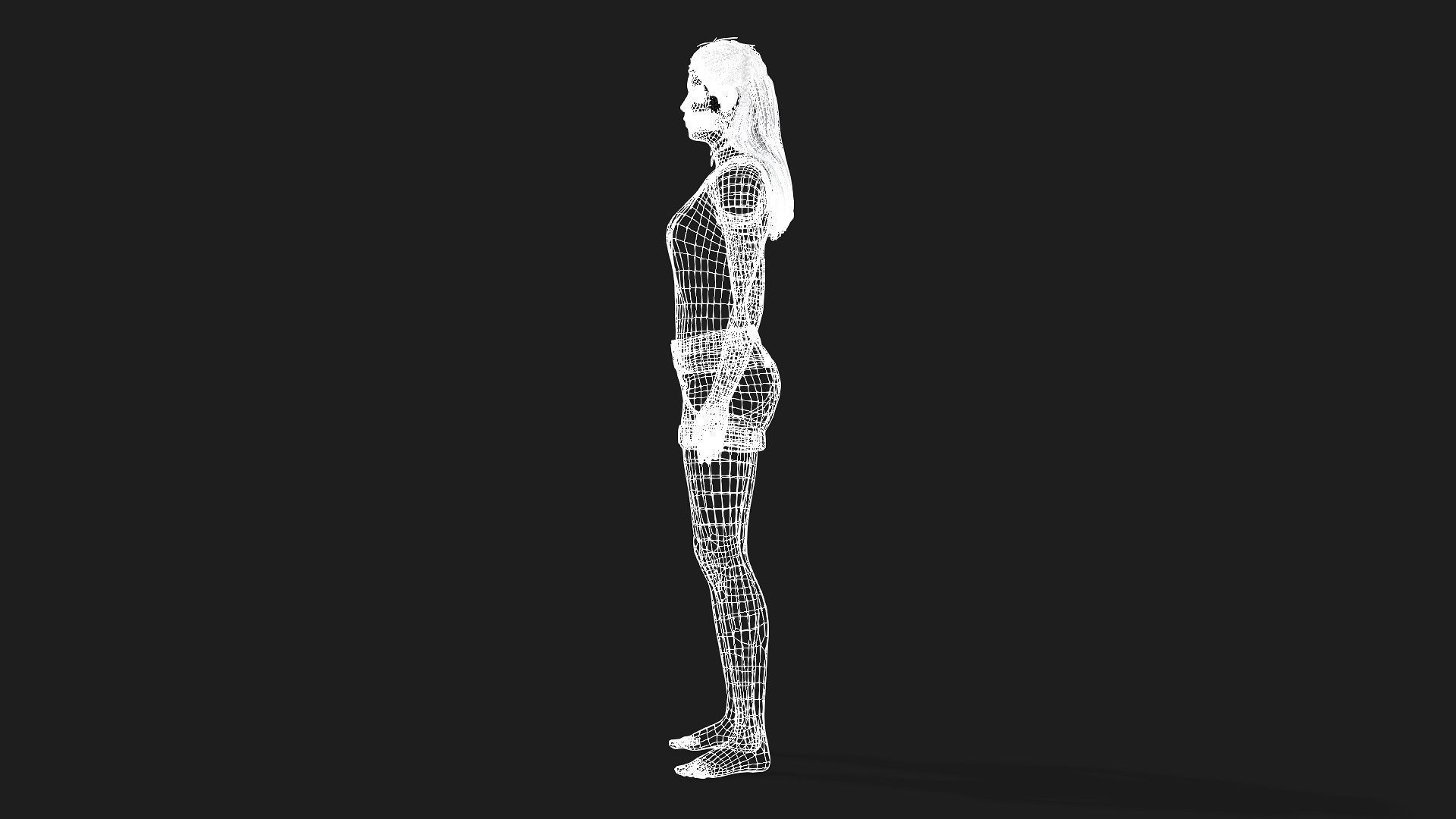 Beautiful 3D girl character fully rigged and game ready 3D model_13