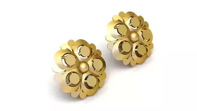 FLOWER DESIGN EARRING 3D PRINTABLE MODEL