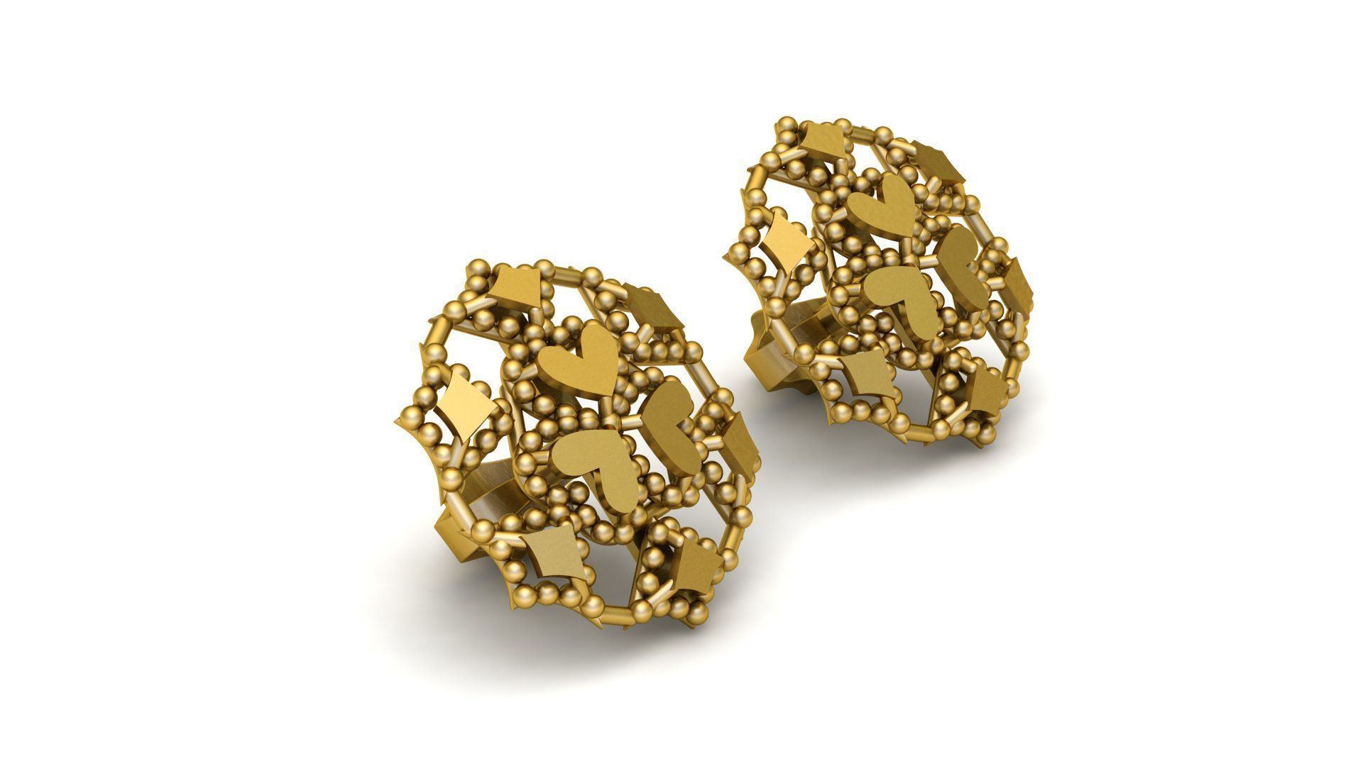 HEART DESIGN EARRING 3D PRINTABLE MODEL 3D print model_3