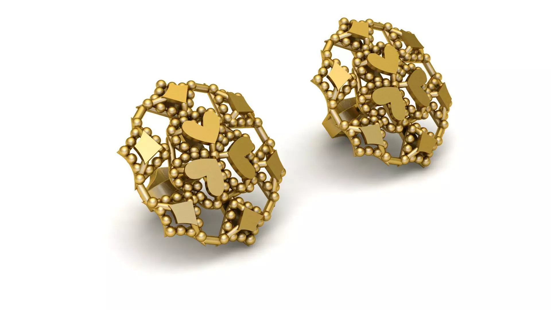 HEART DESIGN EARRING 3D PRINTABLE MODEL 3D print model_0