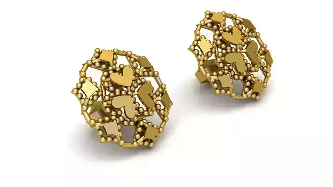 HEART DESIGN EARRING 3D PRINTABLE MODEL