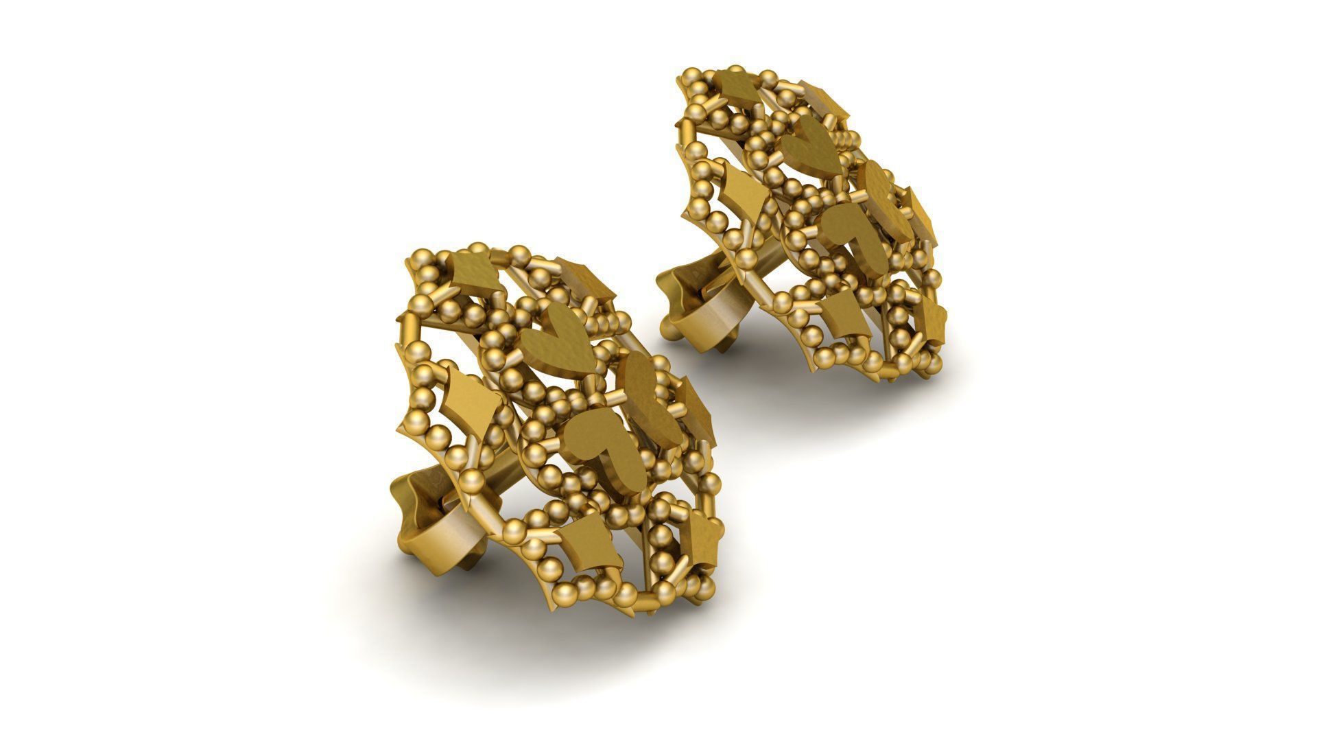 HEART DESIGN EARRING 3D PRINTABLE MODEL 3D print model_1