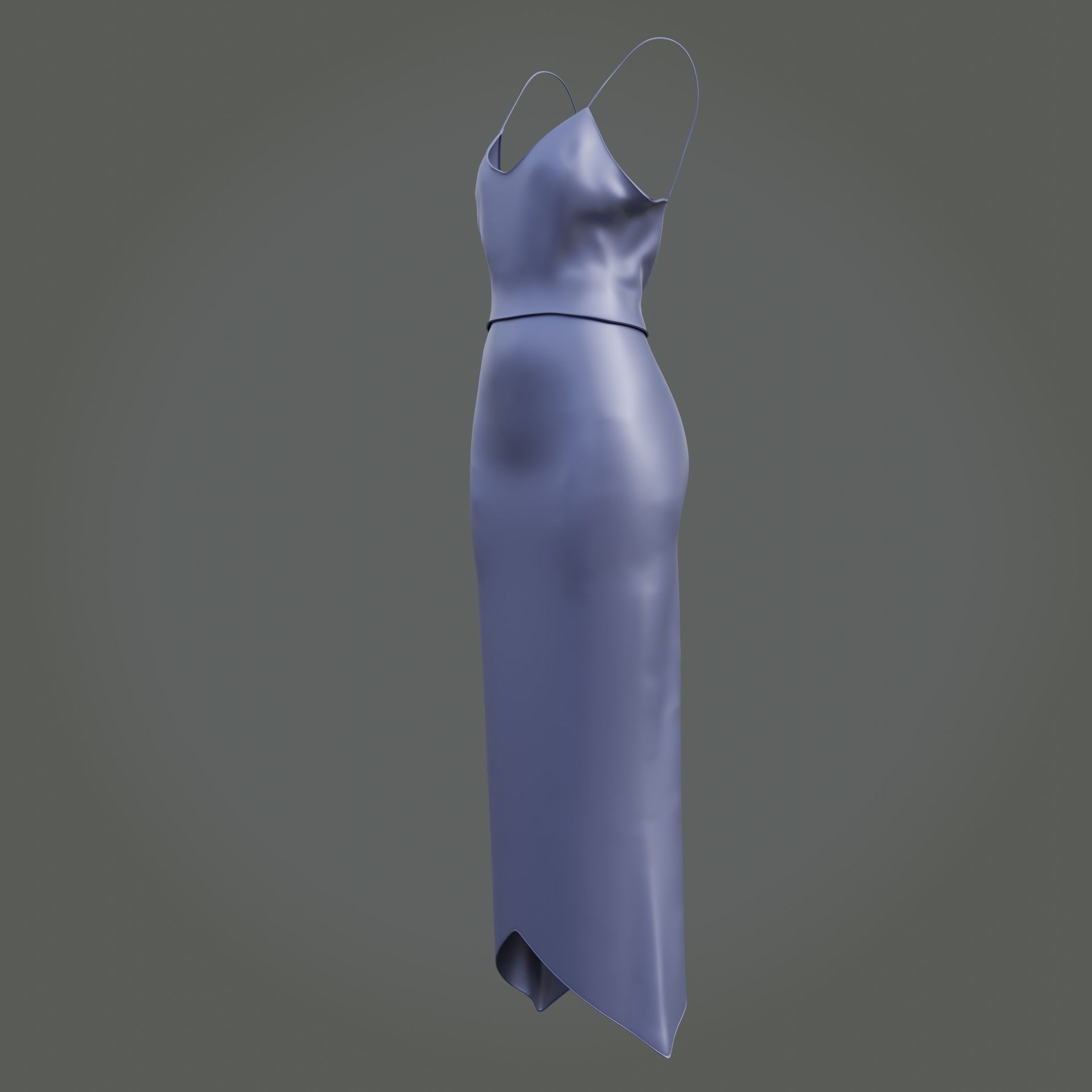 3D Female outfit - 2Piece Silk dress  Low-poly 3D model_16