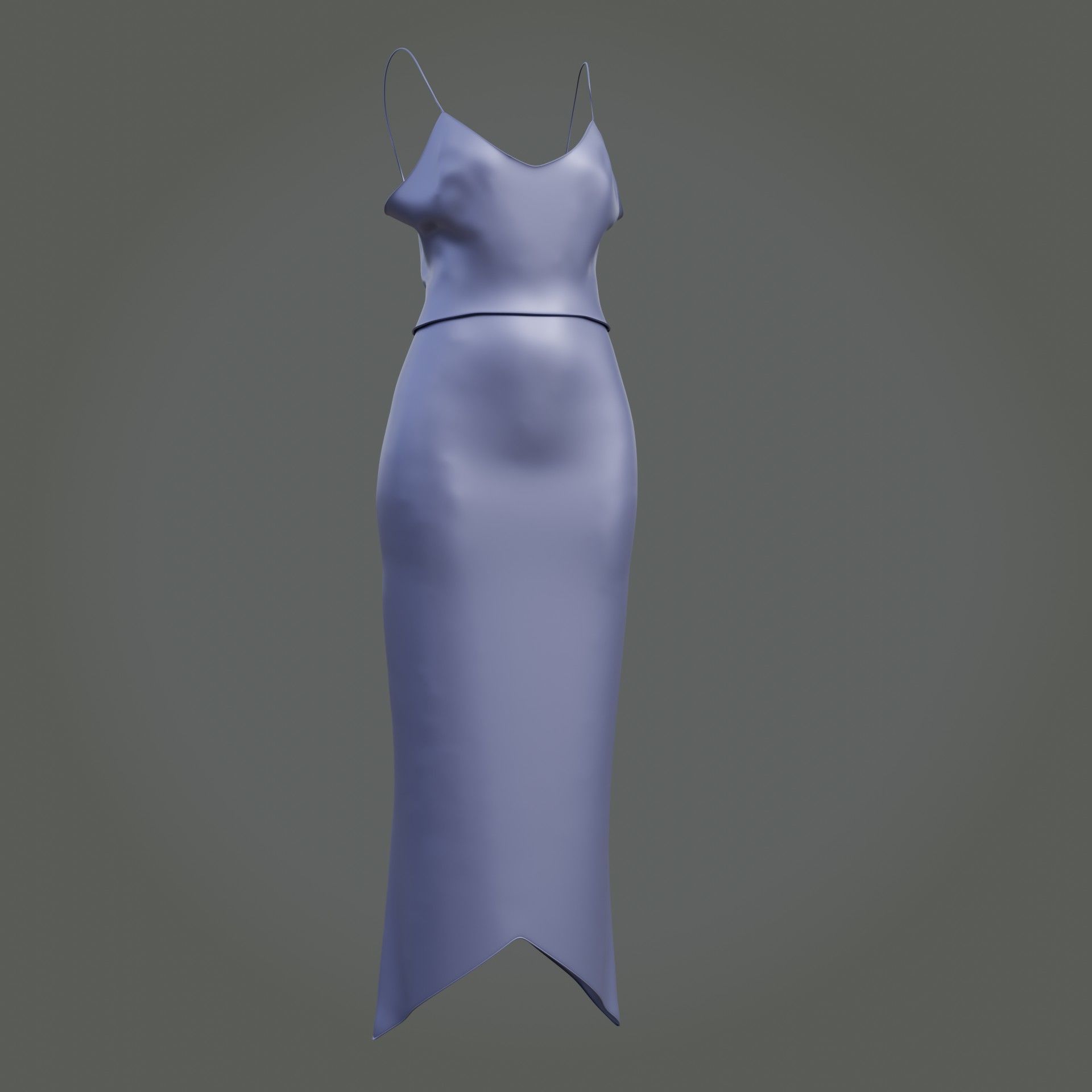 3D Female outfit - 2Piece Silk dress  Low-poly 3D model_4