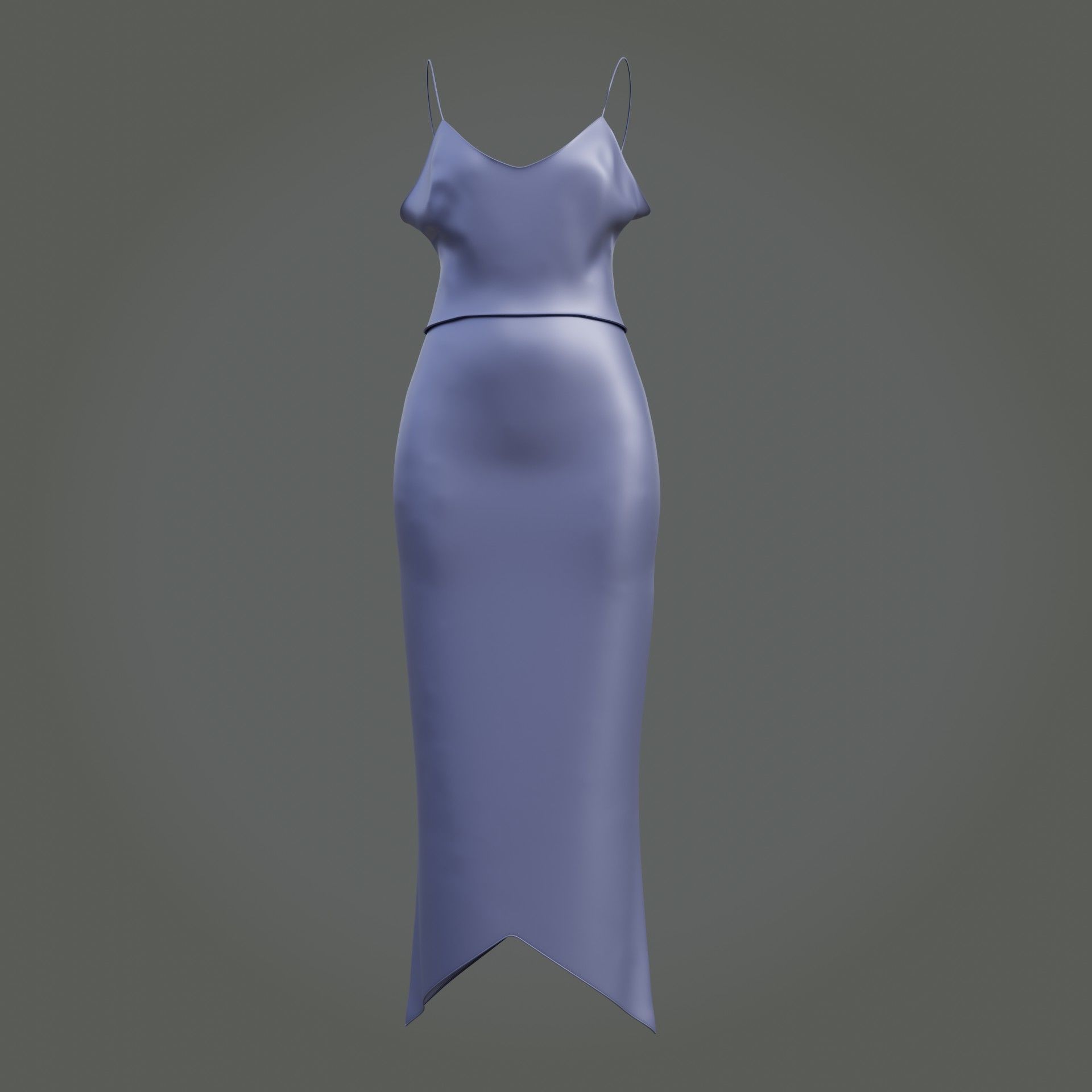 3D Female outfit - 2Piece Silk dress  Low-poly 3D model_20