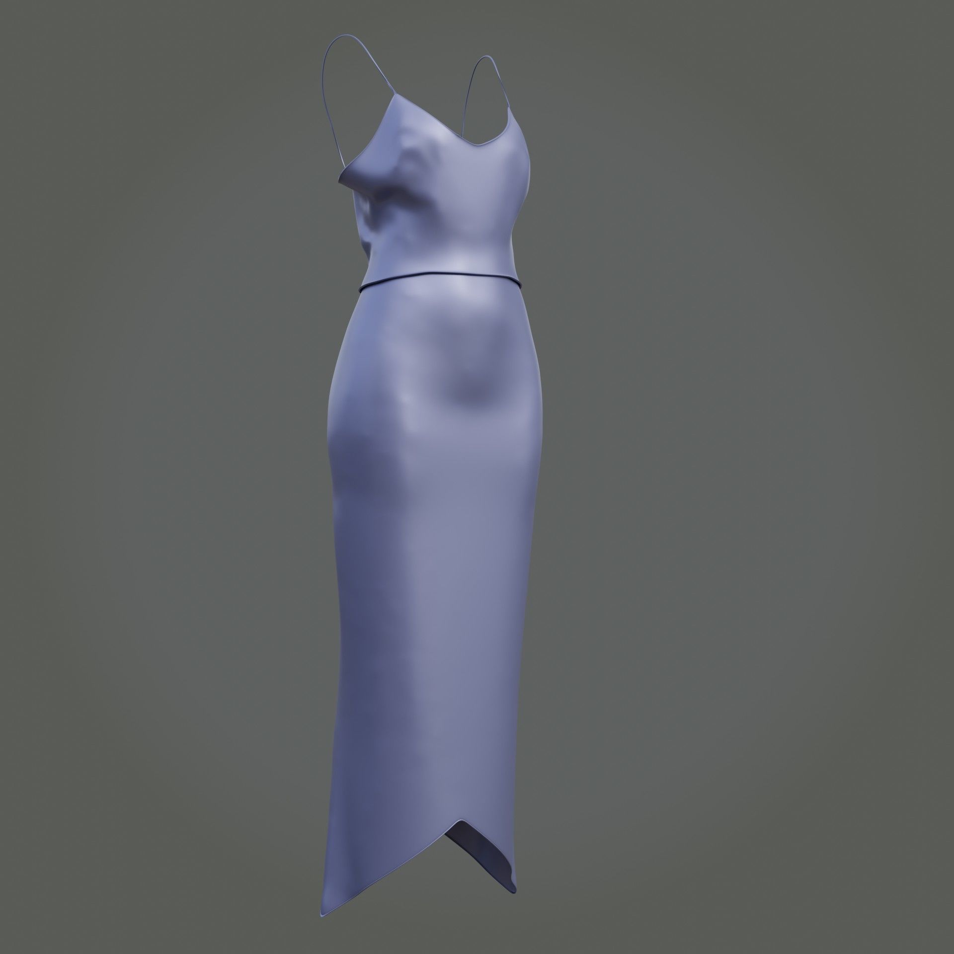 3D Female outfit - 2Piece Silk dress  Low-poly 3D model_5