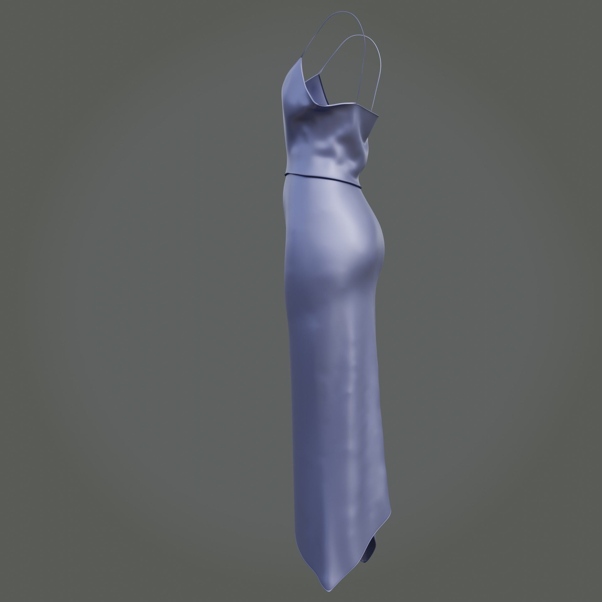 3D Female outfit - 2Piece Silk dress  Low-poly 3D model_14