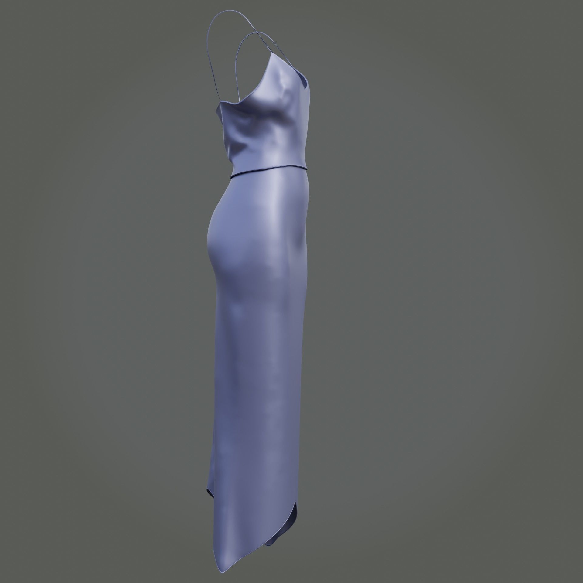 3D Female outfit - 2Piece Silk dress  Low-poly 3D model_7