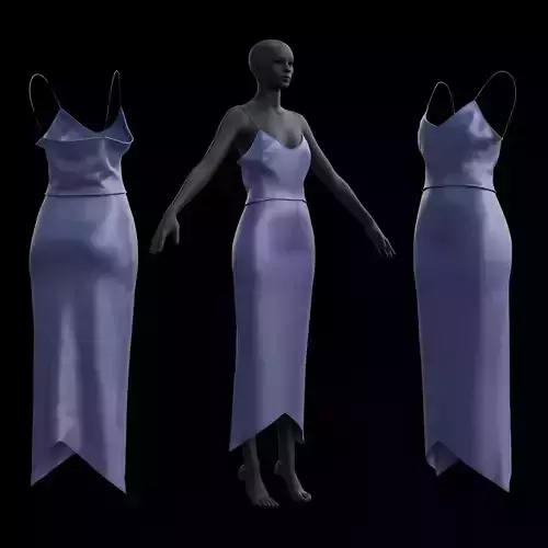 3D Female outfit - 2Piece Silk dress 