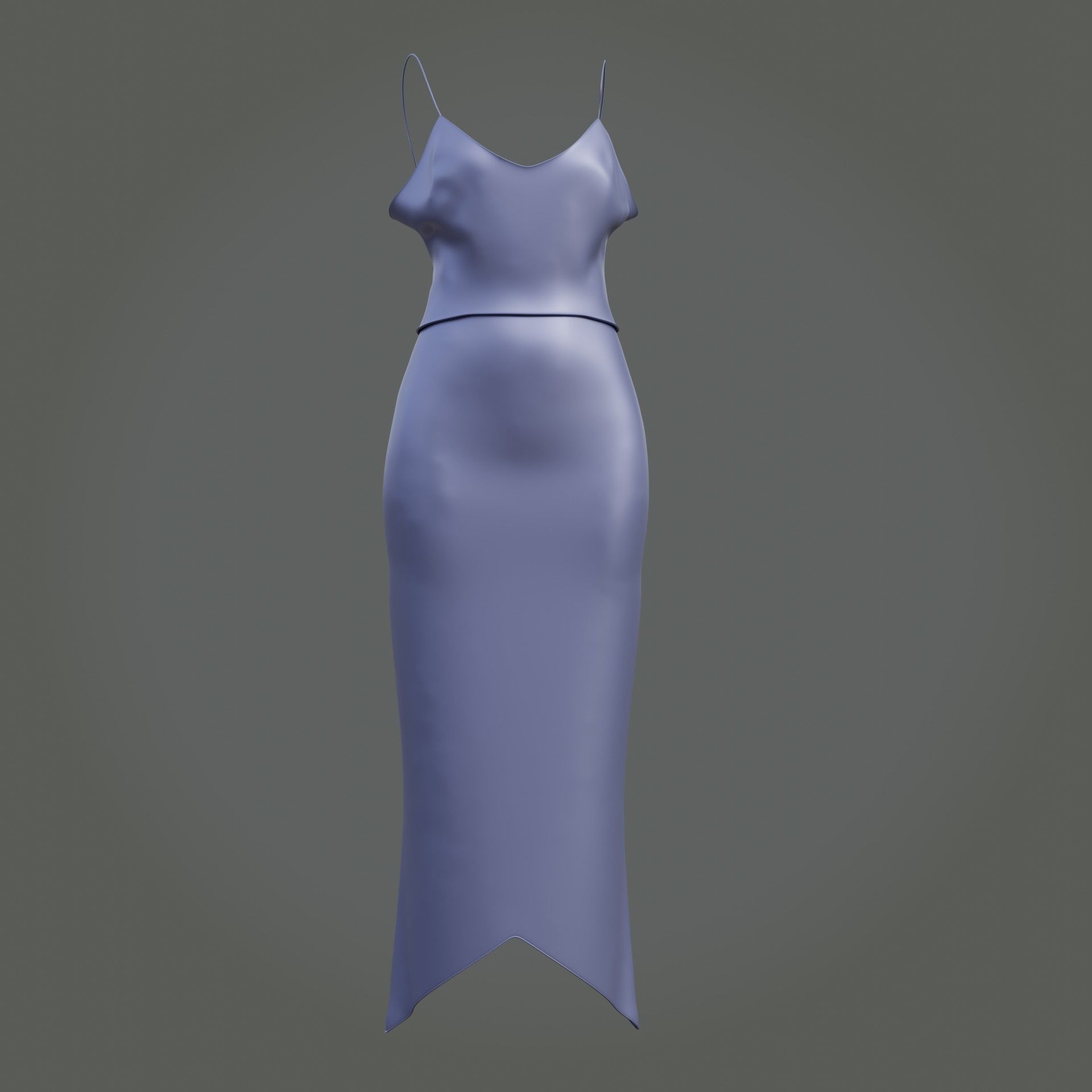 3D Female outfit - 2Piece Silk dress  Low-poly 3D model_3